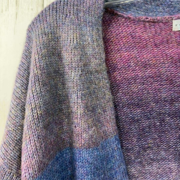 Retrology Women's Ombre Soft Knit Cardigan Purple Blue Pockets Size XL - Picture 2 of 5